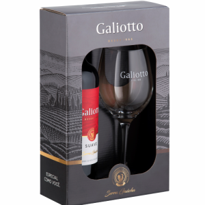 Kit Galiotto Vinho Tinto Seco 750 ML + 1 Taça